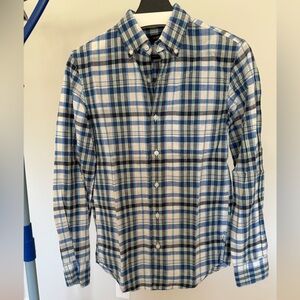 J. Crew Blue and White Plaid Button-Down Shirt